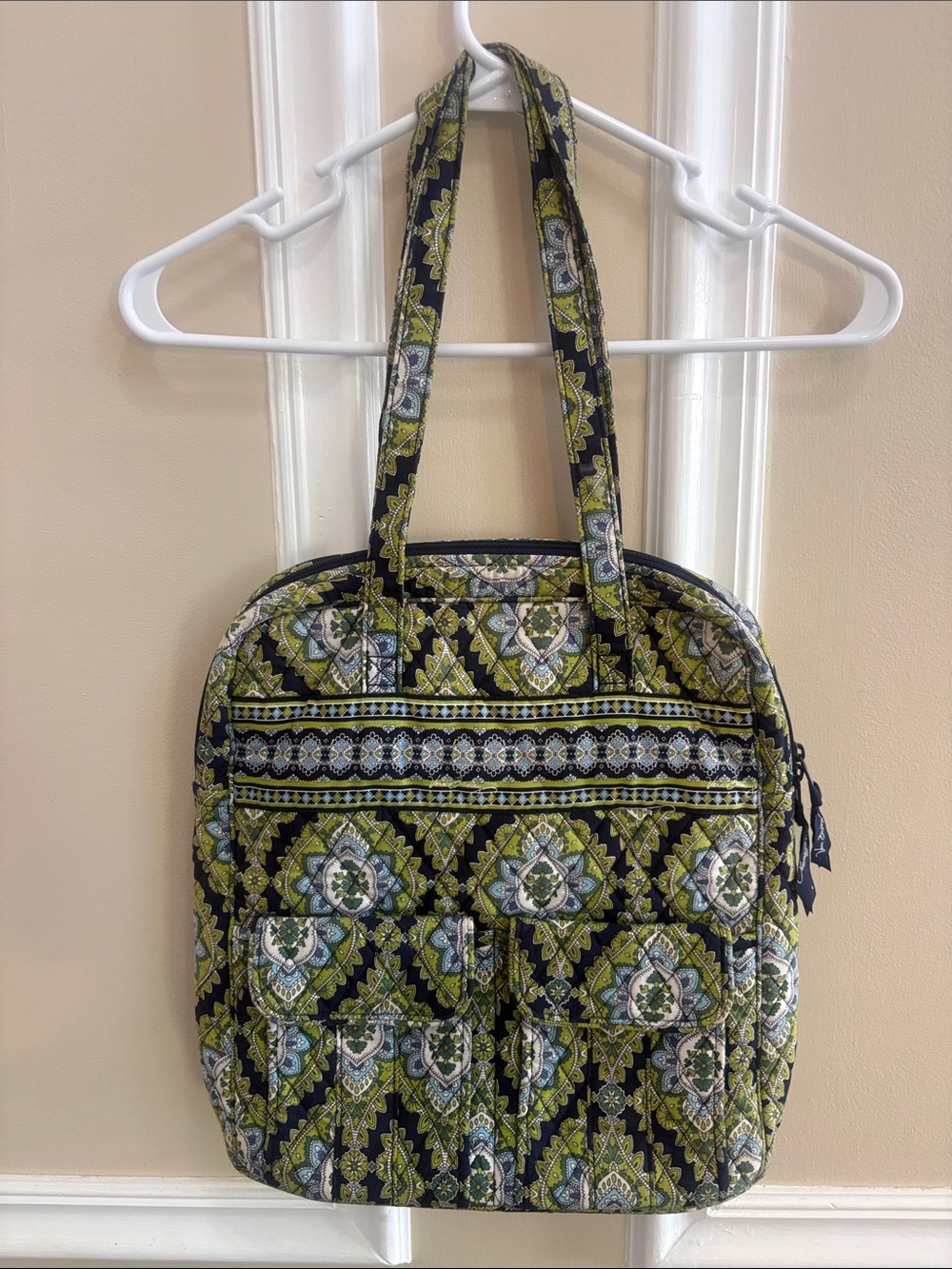 Vera Bradley Navy & Olive Quilted Floral Tote